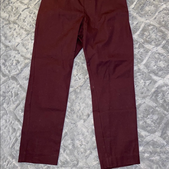 NWT High-Rise Skinny Ankle Pants Burgundy Stretch - Picture 7 of 8